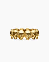 Memento Mori Skull Band Ring in 18K Yellow Gold, 8.5mm